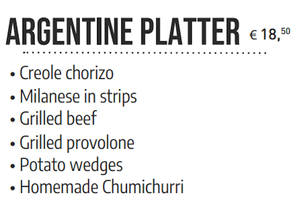 carta ingles milanesa argentina platter